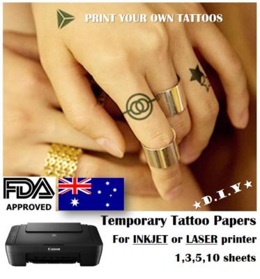 A4 DIY, TEMPORARY TATTOO PAPERS - / AUSPOST / Print your own tattoos ...