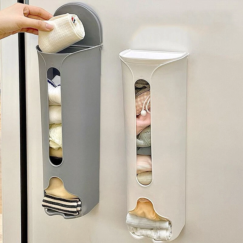 Kitchen Plastic Bag Storage Rack Wall Hanging Bathroom Garbage Bag