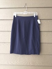 Herman Geist Women's Wool Blend Vintage Navy Knee Length Skirt, size 10