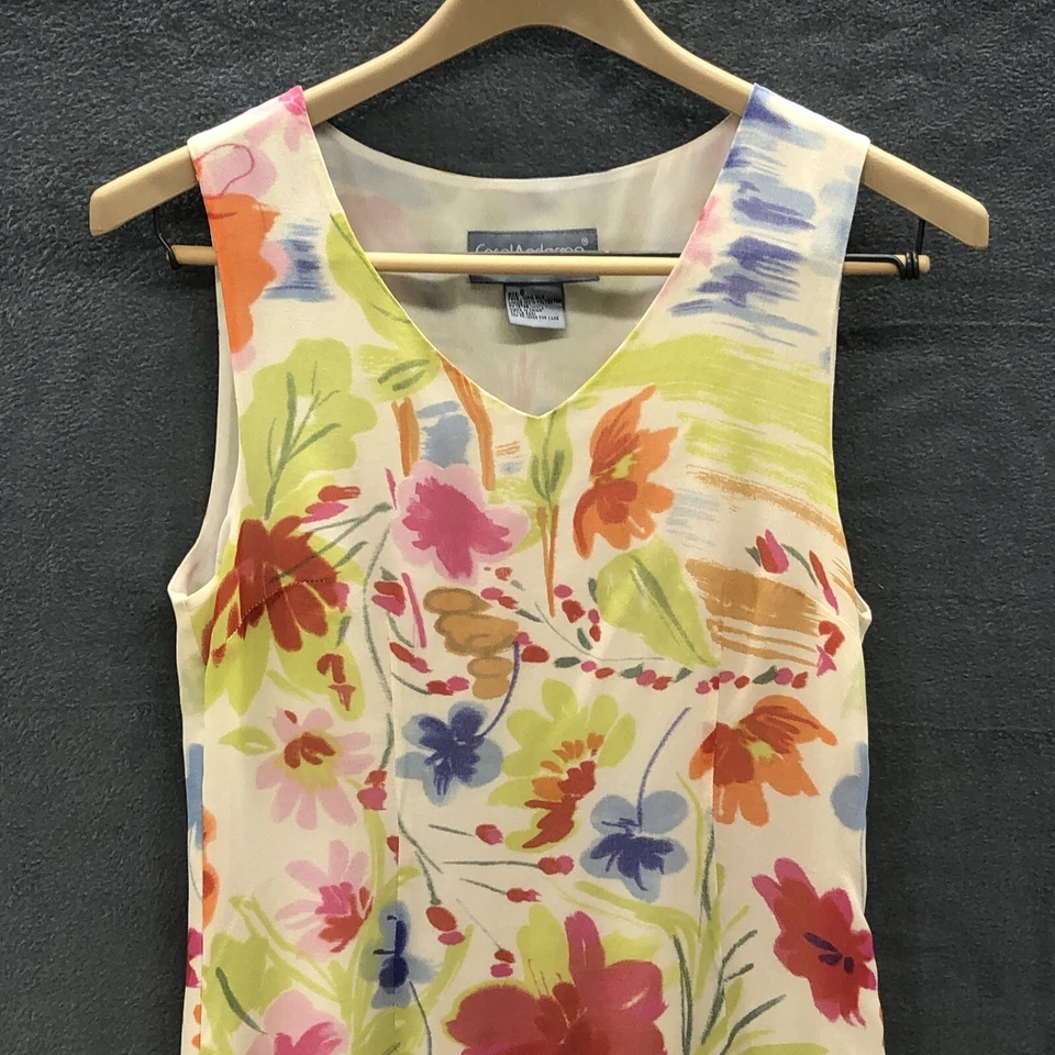 Платье женское Carol Anderson California размер 8 100% шелк цветочный узор бисер с подкладкой - Изображение 2 из 4