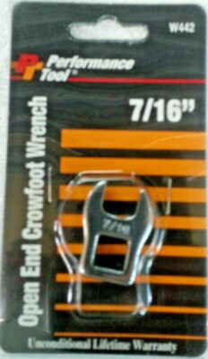 NEW Performance Tool 7/16 Open End Crowfoot Wrench W442