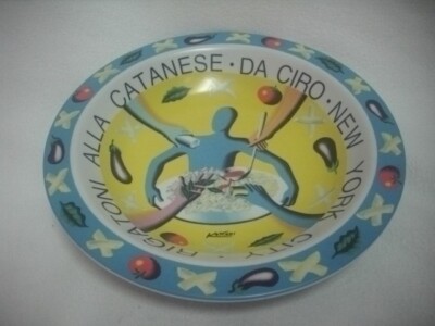 Mark Kostabi NYC Da Ciro Restaurant Painting Print Pasta Soup Bowl by Mancioli