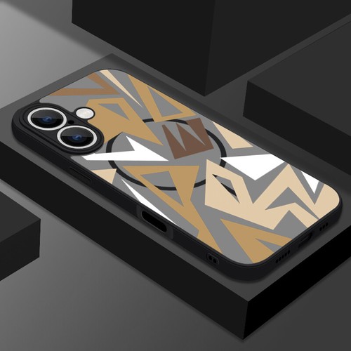 Magnet Case For iPhone 16 Pro Max 16E 15 14 13 Geometry Patterned Magsafe Cover - Picture 16 of 17