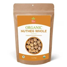 Organic Whole Nutmeg- USDA Certified-Culinary Spice for Sweet Beverages Baking