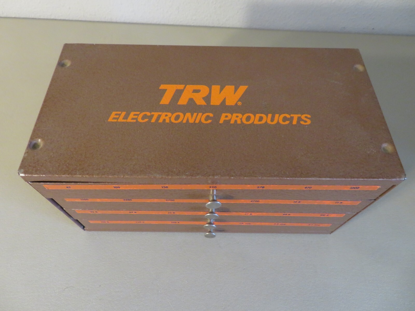 Vintage TRW Electronic Products Parts Drawer with Resistors eBay