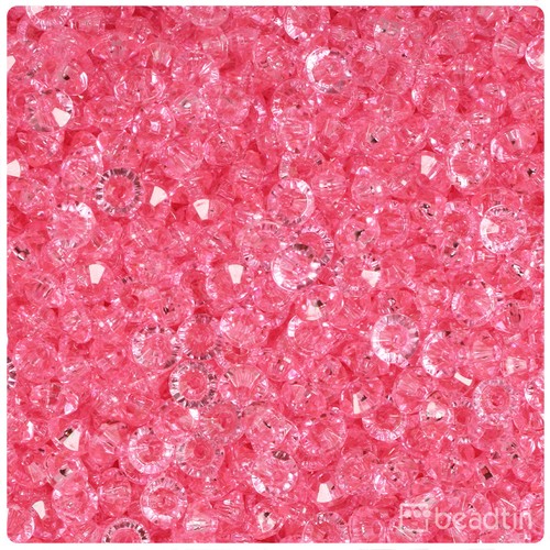 BeadTin Transparent 6mm Faceted Rondelle Plastic Craft Beads (1350pcs) - Picture 41 of 53