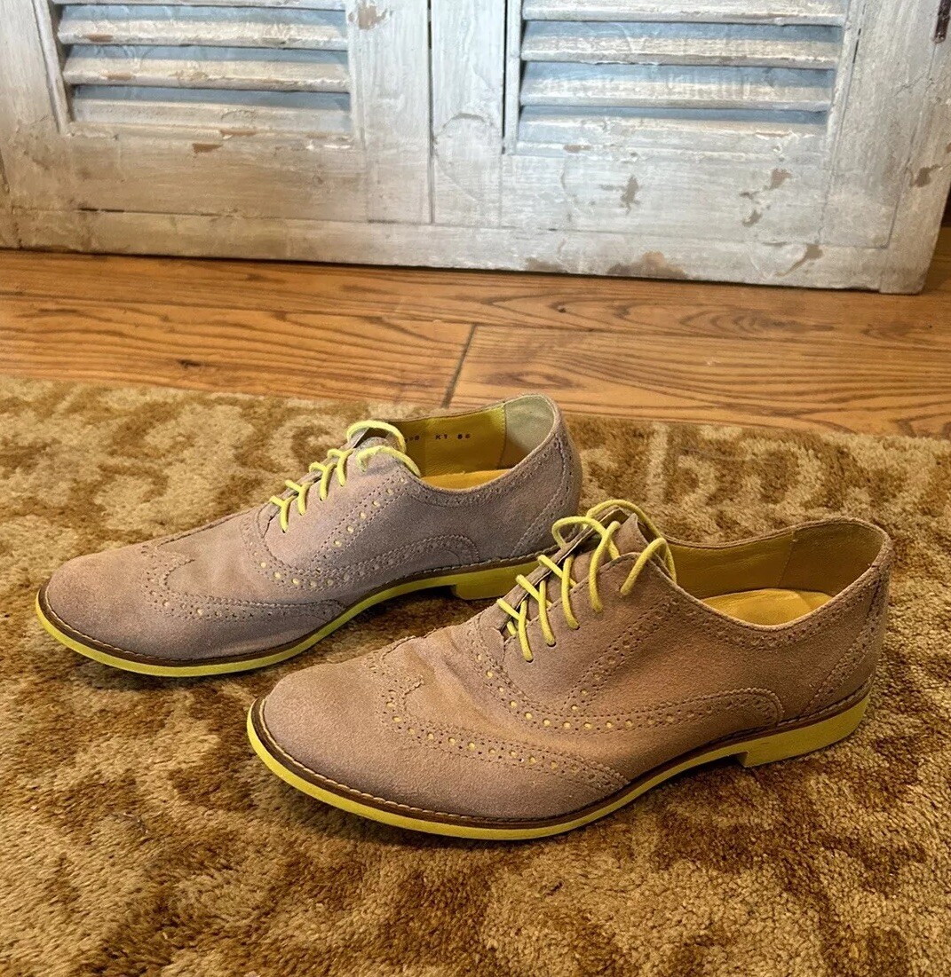 Cole Haan Womens Sz 8.5B Tan Suede Leather Oxfords Lace Up  display picture 1