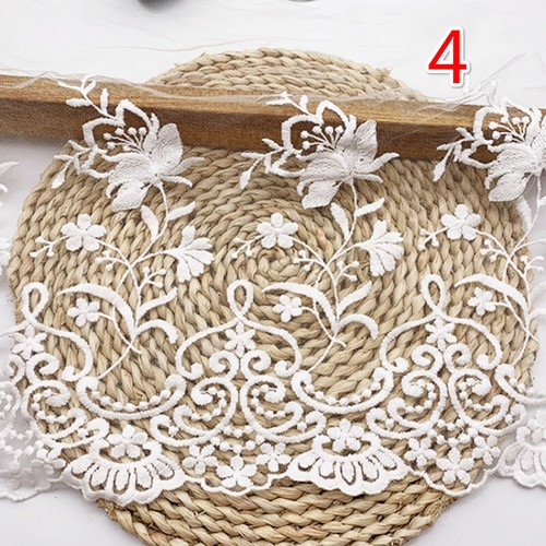 Embroidery Lace Trimming Fabric Mesh Edgiing Sew Trim Wide Curtain Floral Crafts - Picture 21 of 27