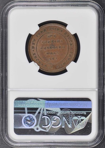 -1837 NEW YORK Hard Times Token HT-294 NY NGC MS63BN Merchants Ex. - Picture 2 of 2