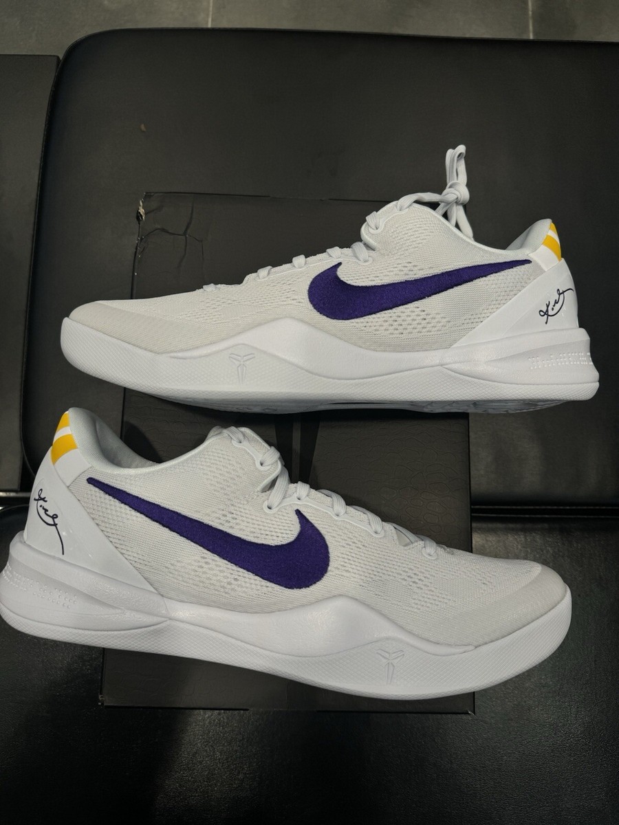Size 11.5 Kobe 8 Protro Lakers Home White HF9550-100 Brand  display picture 2