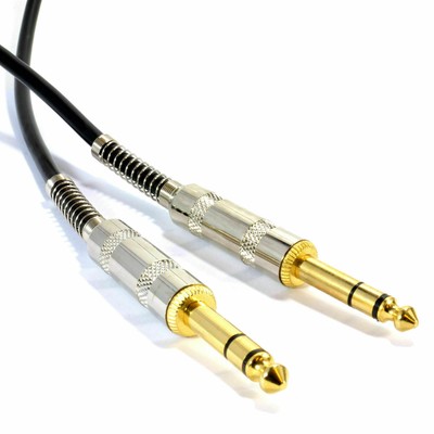 Hochwertige GOLD Stereo/Balanced Jack 6,35 mm METALL Stecker Kabel Leitung 1m-10m