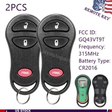 2 Replacement Car Key Fob Remote for Dodge Dakota Durango Ram 56045497