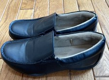 Place Boys Youth size 5M Black Faux Leather Cushion Slip On Comfort Loafers