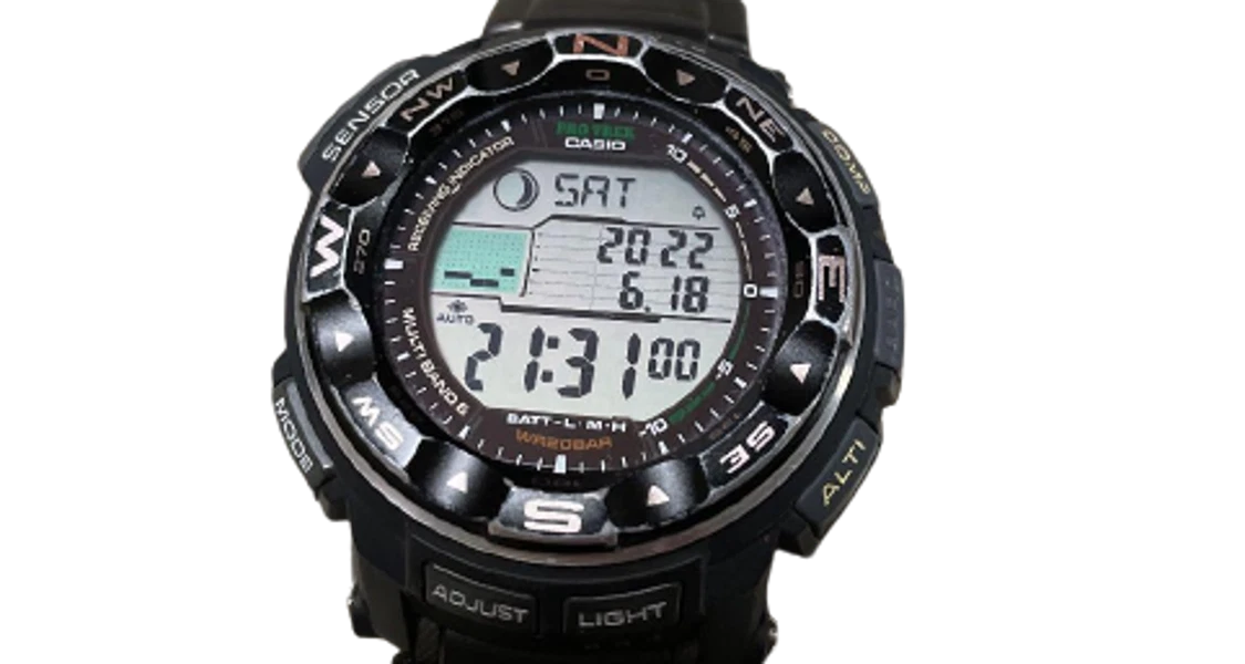 Casio PRW 2500 Men s Wristwatch Digital Round Solar Very Good eBay
