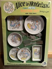 Antique Alice In Wonderland 11 Piece Metal Baking Set NIP Vintage