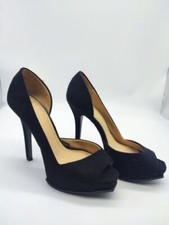 Gr.38 Zara HighHeels Pumps Stilettos Schwarz Samt Absatz 12,5cm Getrage Trafaluc