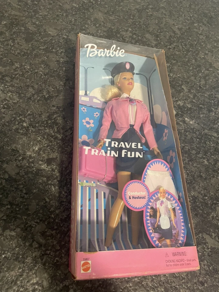 2001 年芭比旅行火车趣味娃娃指挥和女主人美泰全新带盒 — 第 4/4 张图片