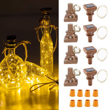 Solar Wine Bottle Lights, 8 Pack 20 LED Solar Powered Cork Lights Waterproof Out