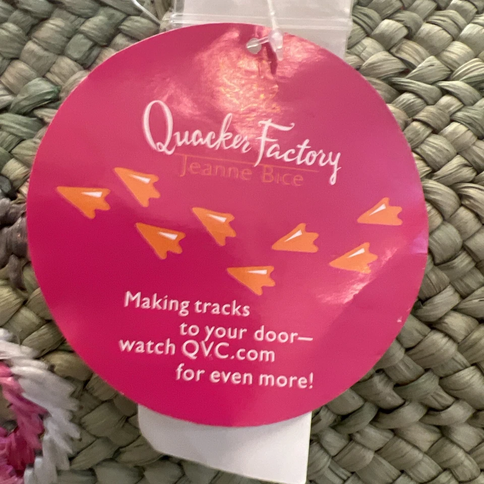 Jeanne Bice Quacker Fábrica Rosa Flamencos Paja Cartera Bolso de Mano Bolso de Playa Foto 3 de 4