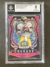 2020 Prizm Draft Picks #100 Tom Brady Pink Pulsar NM-MINT BGS 8