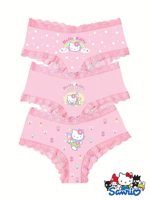 Sanrio Hello Kitty Pink Sexy Cute Cartoon Lace Kawaii Brief Panties - Pack of 3