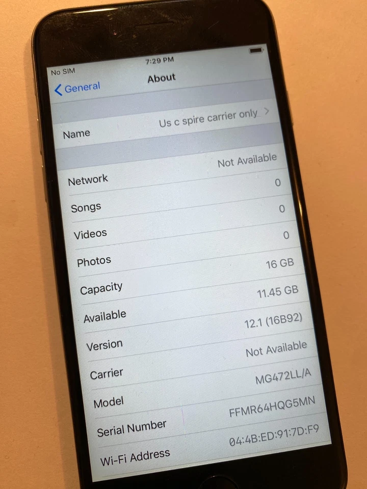 Apple iPhone 6 16GB Gris espacial EE. UU. C Spire placa lógica A1586 Leer piezas Foto 3 de 4