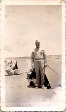 Vintage WWII Era Soldier Military Camp Tent Outdoor Snapshot Photo Original