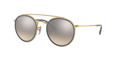 RAY BAN | NEW | ROUND DOUBLE BRIDGE | 3647N 001 - 9U | GOLD | GRADIENT SILVER