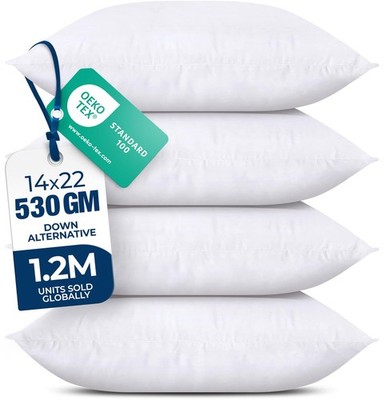 Utopia Bedding Throw Pillows (Set of 4, White)   14 x 22 Inches Down...