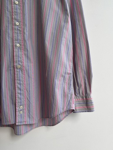 Vintage Burberry Gray Pink Striped Button Up Shirt L XL Mens - Picture 6 of 8