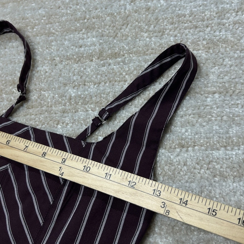 GB Juniors XS Maroon White Striped Sleeveless Crop Top Fitted Tank - Image 3 of 4