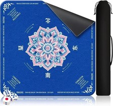 Mahjong Mat for Table 31.5"X31.5" Rubber American Mahjong Mat with Rules, Non Sl