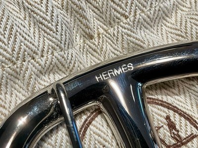 HERMES Chaine d Ancre Belt Buckle Silver Tone Vintage 32mm Only From Japan