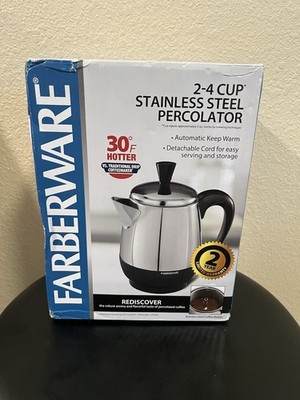 Farberware Electric Coffee Percolator FCP240 Stainless Steel Basket  Automatic🔥