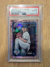 Tatsuya Imai 2024 Topps Chrome NPB #193 Sakura Refractor 09/15 RC PSA10