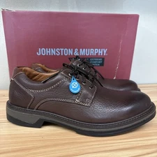 Johnston & Murphy Rutledge Plain Toe Tumbled FG WP Brown Leather Men’s Size 8.5