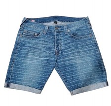 Vintage Y2K True Religion Geno Cut-Off Jean Shorts Jorts 36 Made in USA 2000
