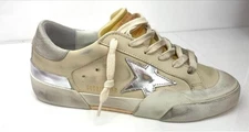 Golden Goose Superstar Penstar Sneakers Cream Beige Silver NIB EU 40 US 10
