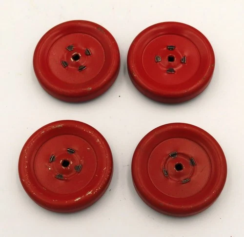 Chein Red Tin Replacement Wheels. Set of Four
