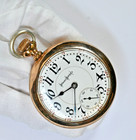Illinois Pocket Watch 18 Size Grade Bunn Model 6 Runs Eagle Case No Reserve!