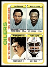 1978 Topps Ronnie Coleman/Ken Burrough/Mike Reinfeldt/James Young Houston Oilers