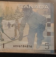Bank of Canada Journey Series 2006 $5 Children at Play RADAR serial # AOV6184816
