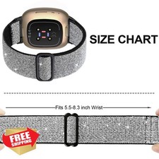 4 Pack Nylon Bands for Fitbit Versa 4/3 Sense 2/Sense, Sport Strap