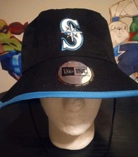 New Era MLB Seattle Mariners Bucket Baseball Team Hat Cap w/ Chin Jaw string