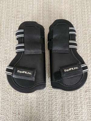 New Equifit Open Front Boots Horse - Black - Medium - Removeable Washable Liners