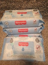 Lot Of 4 Fisher Price Baby Wipes. Soft Sensitive  Fragrance Free. 52 Wipes Each