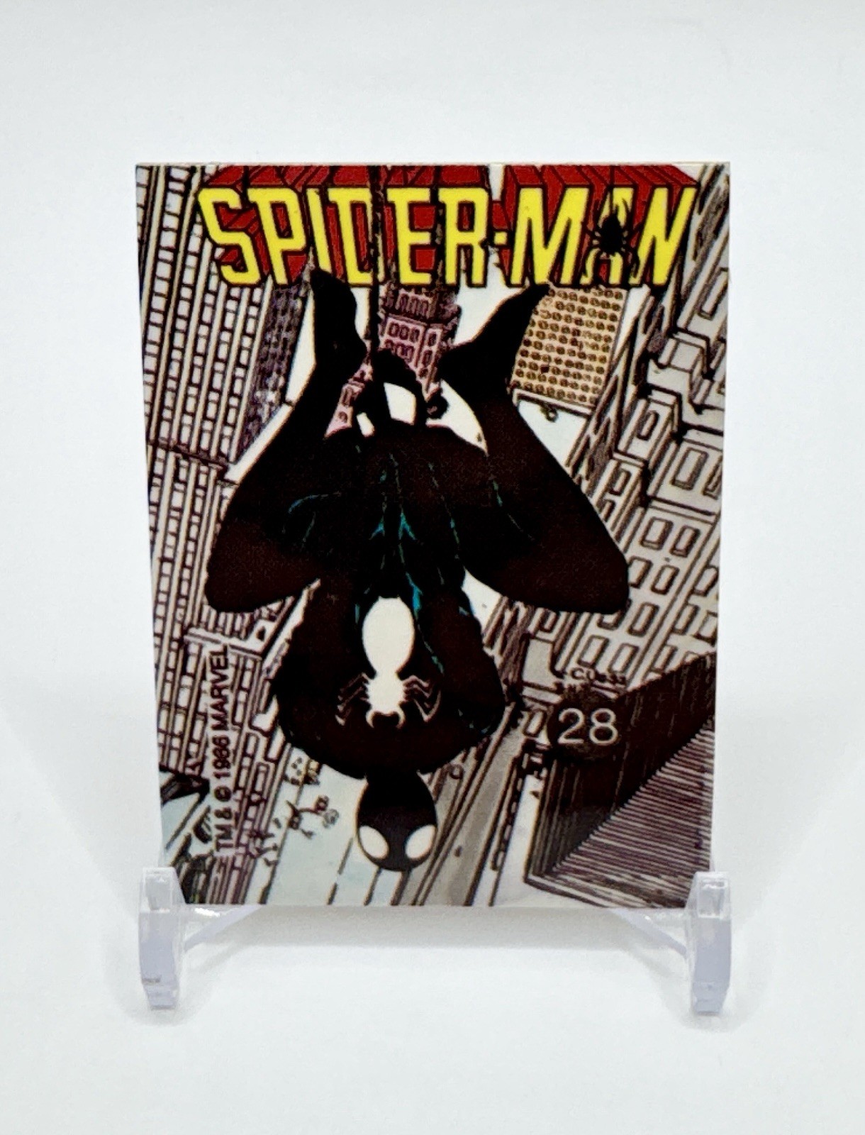 Spider-Man 1986 Comic Images Marvel Universe Series 1 Sticker #28 Rare NM Mint