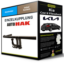 Abnehmbare Anhängerkupplung für KIA Cee'd Fliessheck 12-18 Typ JD Auto Hak NEU