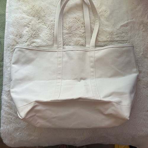 L.L.Bean Boat and Tote Zip-Top, XL, Long Handles, Natural