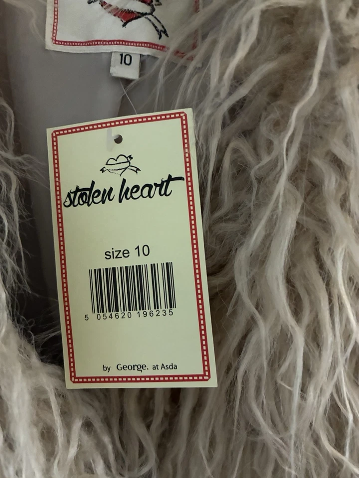 Hippy Boho Afghan Style Collar Waistcoat, Size 10, Faux Suede, George/ Asda BNWT - Image 4 of 4